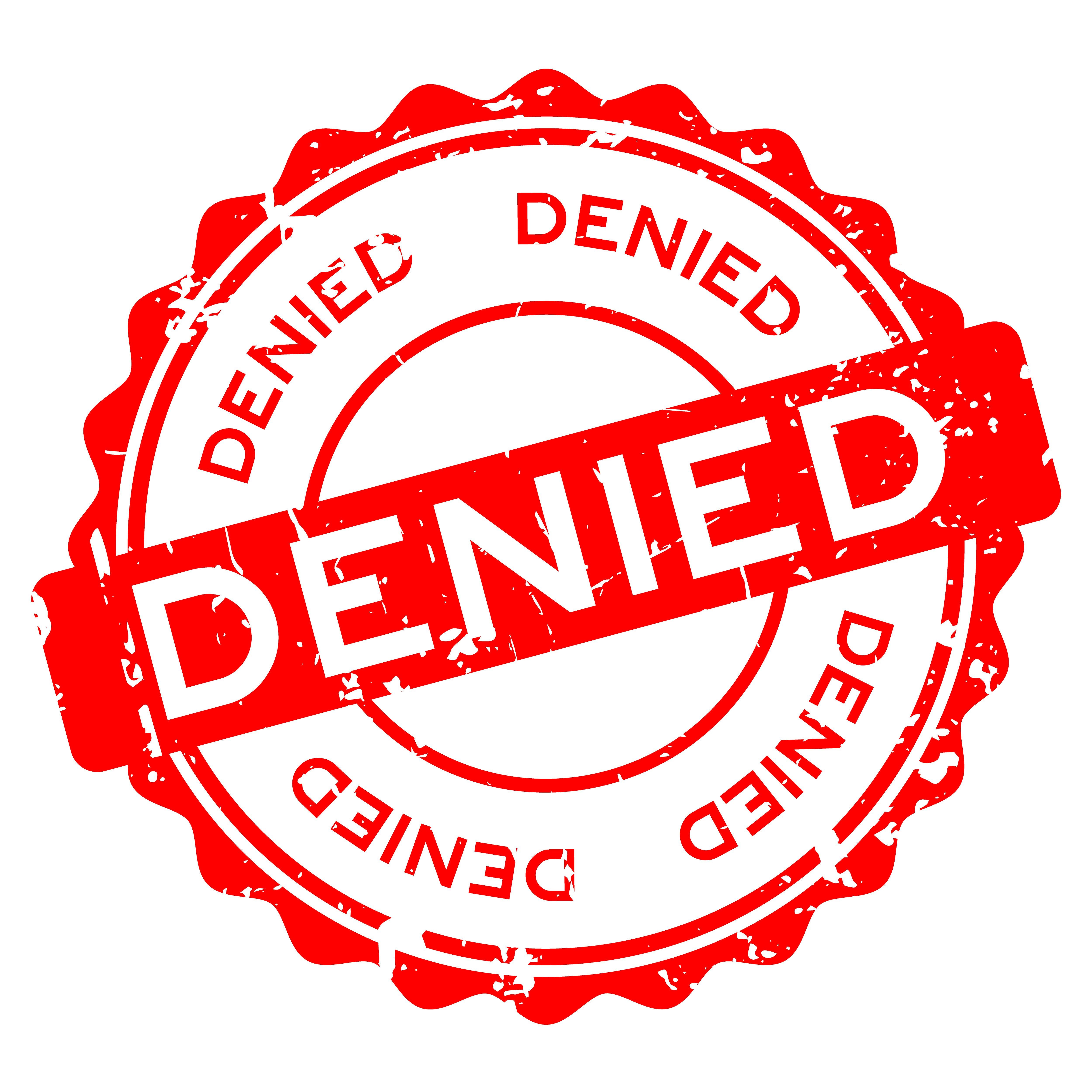 red stamp that reads denied
