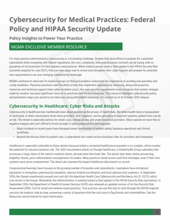 MGMA Cybersecurity Resource