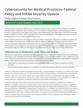 MGMA Cybersecurity Resource